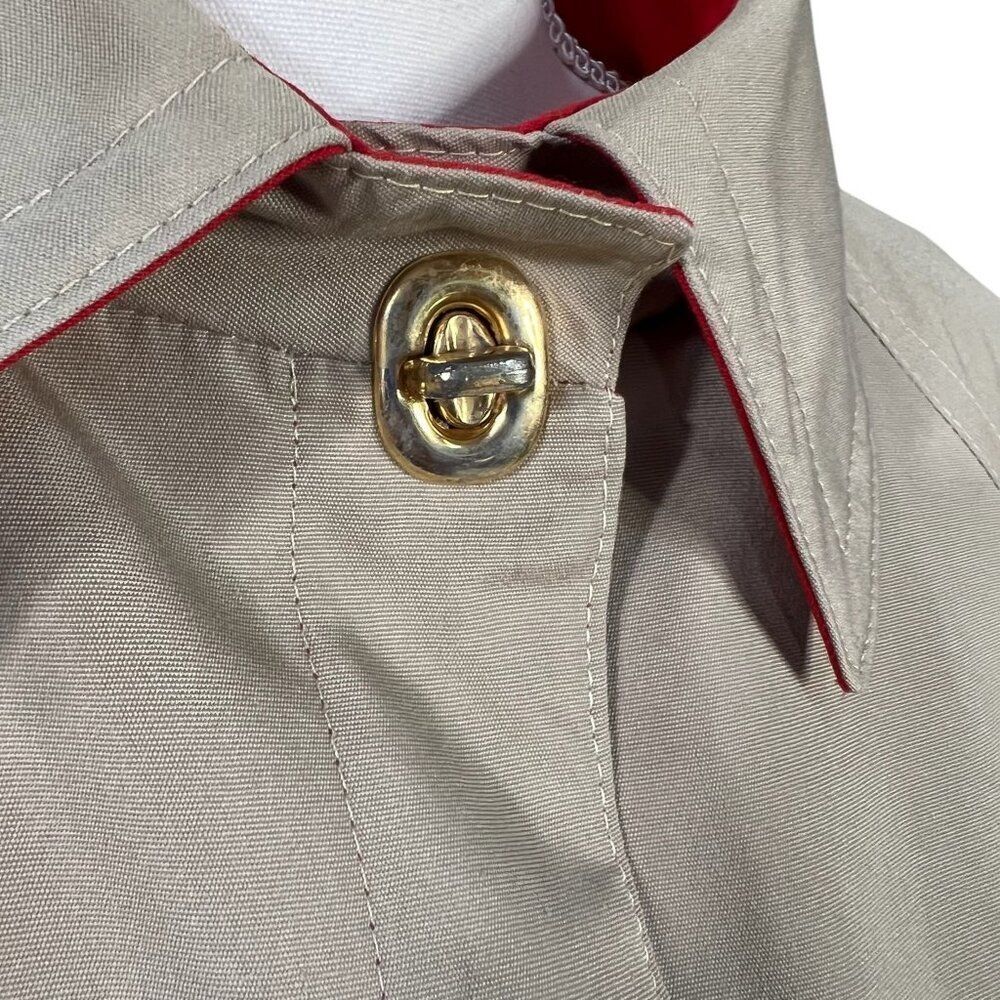 Vintage Bonnie Cashin Trench Tent Coat Russ Taylor Red Beige Coach Turn Lock - Picture 8 of 16